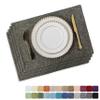Home Brilliant Table Place Mats Fabric Cloth Placemats Set of 4 Heat Resistant Dining Linen Place Mats Kitchen, Dark Grey view 1