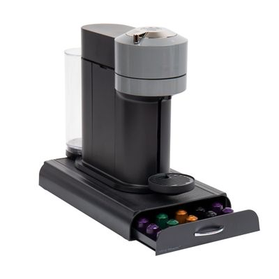 Mind Reader Nespresso Compatible Capsule Drawer, Countertop Organizer, Coffee Pod Holder, Storage, 9.25"L x 15"W x 2"H, Black