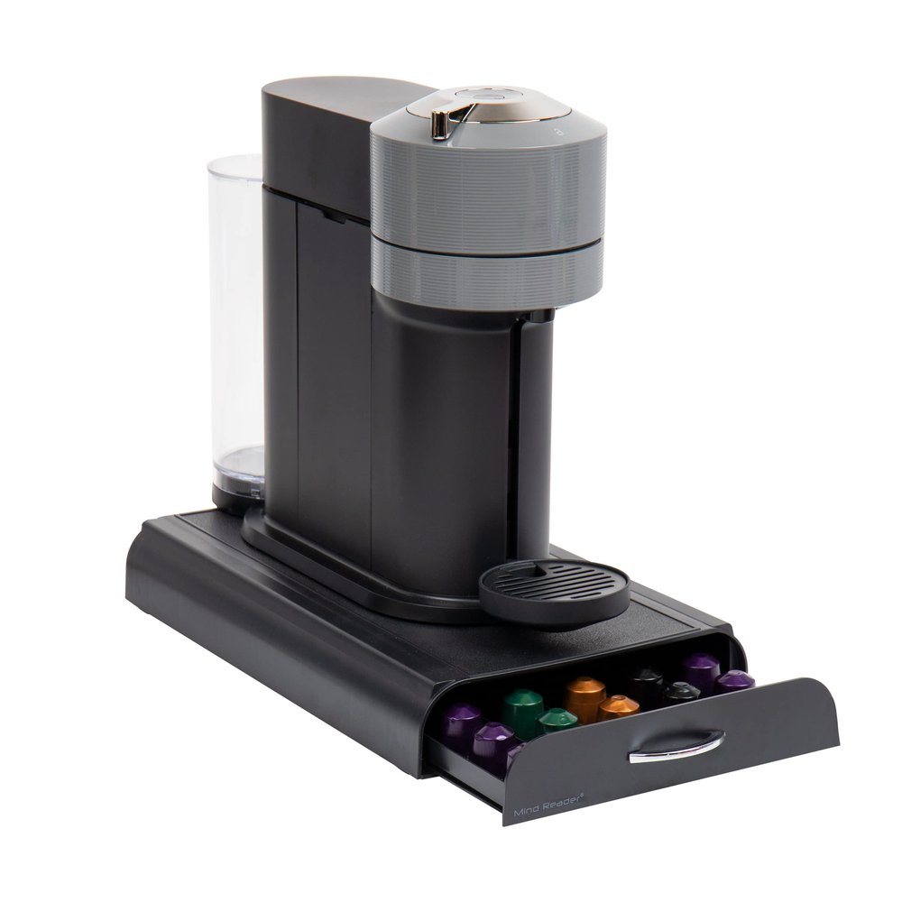 Mind Reader Nespresso Compatible Capsule Drawer, Countertop Organizer, Coffee Pod Holder, Storage, 9.25"L x 15"W x 2"H, Black