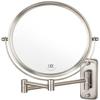 Wall Mounted Makeup Mirror - 1X/10X Magnifying Mirror Double Sided, 8 Inch Extendable Bathroom Mirror, Nickel Finish view 1
