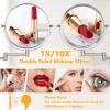 Wall Mounted Makeup Mirror - 1X/10X Magnifying Mirror Double Sided, 8 Inch Extendable Bathroom Mirror, Nickel Finish view 2