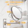 Wall Mounted Makeup Mirror - 1X/10X Magnifying Mirror Double Sided, 8 Inch Extendable Bathroom Mirror, Nickel Finish view 3