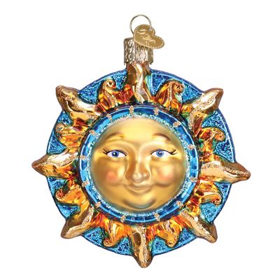 Old World Christmas Fanciful Sun Glass Blown Ornament for Christmas Tree, Handcrafted Holiday Decoration, Outer Space Collection
