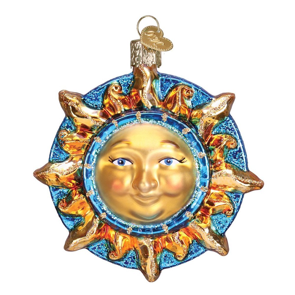 Old World Christmas Fanciful Sun Glass Blown Ornament for Christmas Tree, Handcrafted Holiday Decoration, Outer Space Collection