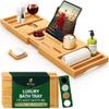 ROYAL CRAFT WOOD Bathtub Tray Caddy for Tub, Bamboo Bath Shelf, Premium Foldable Wood Bath Table, Expandable Bathtub & Bathroom Accessories, New Home Gifts for Mom, Housewarming, Anniversary, Wedding view 1