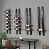 DCIGNA Wall Mounted Wine Rack, Barrel Stave Wine Rack, Imported Pine Wood and Metal Wine Bottle Holder Rack - 6 Bottles 40x7.6inch (Red Wine Color) view 2