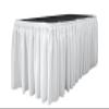 LA Linen Polyester Poplin Table Skirt for Rectangle Tables, Pleat Fabric for Wedding Banquet Trade Show, 30-Foot by 29-Inch Long with 15 L-Clips, White view 1