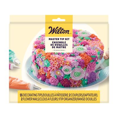 Wilton Master Cake Decorating Piping Tips Variety Set, Stainless Steel Cake & Cupcake Decorating Kit with Storage Case, 55 Piece