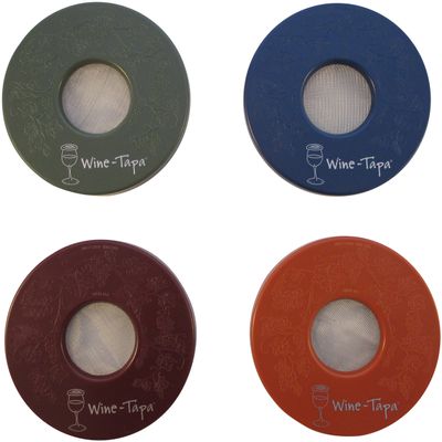 Wine-Tapa Drinking Glass Covers- Keep Bugs Away from Wine Glasses Outdoors - Use as Cover for Coffee Mugs, Soda Cans, and Drinking Glasses, set of 4 No Spill Drink Covers -Fresco Set
