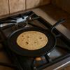 Alpine Cuisine 10-Inch Cast Iron Comal & Flat Griddle | Pre-Seasoned with Durable Handle | Even Heating Cookware for Tortillas & More, Black view 2