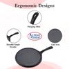 Alpine Cuisine 10-Inch Cast Iron Comal & Flat Griddle | Pre-Seasoned with Durable Handle | Even Heating Cookware for Tortillas & More, Black view 3