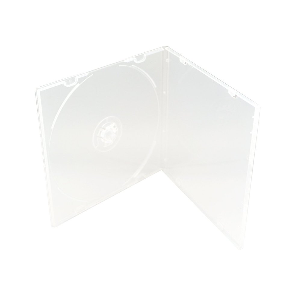 Maxtek 5.2mm Durable CD Case, Slim Single Clear PP Poly Plastic Cases, 200 Pack.