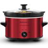 Elite Gourmet MST-275XR Electric Oval Slow Cooker, Adjustable Temp, Entrees, Sauces, Stews & Dips, Dishwasher Safe Glass Lid & Crock (2 Quart, Metallic Red) view 1