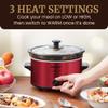 Elite Gourmet MST-275XR Electric Oval Slow Cooker, Adjustable Temp, Entrees, Sauces, Stews & Dips, Dishwasher Safe Glass Lid & Crock (2 Quart, Metallic Red) view 2