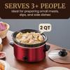 Elite Gourmet MST-275XR Electric Oval Slow Cooker, Adjustable Temp, Entrees, Sauces, Stews & Dips, Dishwasher Safe Glass Lid & Crock (2 Quart, Metallic Red) view 3