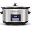 Elite Gourmet MST-900D 8.5Qt Digital Programmable XL Jumbo Slow Cooker, Adjustable Temp, Entrees, Sauces, Stews & Dips, Dishwasher Safe Glass Lid & Crock, Stainless Steel view 1