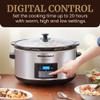 Elite Gourmet MST-900D 8.5Qt Digital Programmable XL Jumbo Slow Cooker, Adjustable Temp, Entrees, Sauces, Stews & Dips, Dishwasher Safe Glass Lid & Crock, Stainless Steel view 2