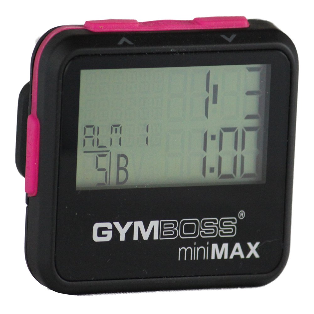 Gymboss miniMAX Interval Timer and Stopwatch - Black/Pink SOFTCOAT