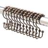 2lbDepot Shower Curtain Rings Hooks - Bronze Finish - Premium 18/8 Stainless Steel - Oil Rubbed Double Hooks with Easy Glide Rollers Rust Resistant - Six Finishes Available - Set of 12 for Shower Rod view 1