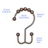 2lbDepot Shower Curtain Rings Hooks - Bronze Finish - Premium 18/8 Stainless Steel - Oil Rubbed Double Hooks with Easy Glide Rollers Rust Resistant - Six Finishes Available - Set of 12 for Shower Rod view 2