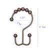 2lbDepot Shower Curtain Rings Hooks - Bronze Finish - Premium 18/8 Stainless Steel - Oil Rubbed Double Hooks with Easy Glide Rollers Rust Resistant - Six Finishes Available - Set of 12 for Shower Rod view 3