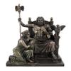 Things2Die4 Bronzed Zeus and Hera at The Throne Statue with Colored Accents view 2