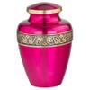Sapphire Pink Brass Cremation Urn for Ashes, Brass, Pink Urn, Adult Sized Cremation Urn, 9.75 Inches High view 1