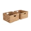 Seville Classics Premium Natural Handwoven Portable Laundry Bin Basket with Carrying Handles, Household Storage for Clothes, Linens, Sheets, Toys, Natural Water Hyacinth, Rectangular (2-Pack) view 1
