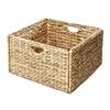 Seville Classics Premium Natural Handwoven Portable Laundry Bin Basket with Carrying Handles, Household Storage for Clothes, Linens, Sheets, Toys, Natural Water Hyacinth, Rectangular (2-Pack) view 4