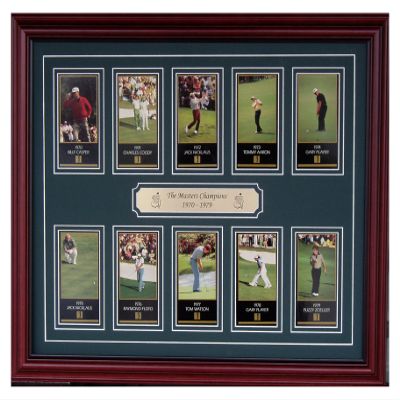 The Masters Golf Tournament Champions from 1970 Through 1979 Professionally Framed with Jack Nicklaus Gary Player Tom Watson Billy Casper Charles Coody Tommy Aaron Ray Floyd and Fuzzy Zoeller