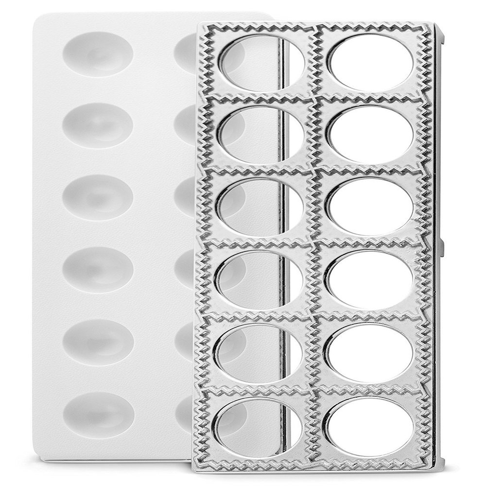 Bellemain Ravioli Maker Press | Pelmeni Mold, Pierogi Press, Potsticker Meat Pie Dumpling Maker, Ravioli Stamp Pasta Making Kit, Pasta Making Tools, Ravioli Press Mold | Makes 12 Ravioli, 1. 5