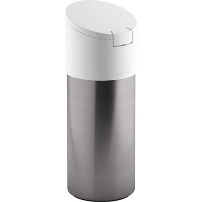 Kohler Disinfecting Dispenser (Wipes not Included), Stainless Steel Canister with Easy One Touch Lid, 4 x 4 x 10.75, White