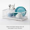 YAMAZAKI Home Tower Wire Dish Drainer Rack with Removable Drainer Tray with Drainage Spout, Utensils Holder - Steel - view 2