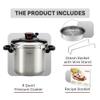T-fal Clipso Stainless Steel Pressure Cooker, 8 Quart, Recipe Book, Steam Basket, Easy-Open Lid, Secure Locking System, Adjustable Pressure Valve, Induction Cookware, Pots and Pans, Kitchen, Silver view 2