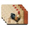 CounterArt Signature Rooster 4 Pack Reversible Easy Care Flexible Plastic Placemats Made in The USA BPA Free PVC Free Easily Wipes Clean view 1