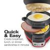 Hamilton Beach Breakfast Sandwich Maker with Egg Cooker Ring, Customize Ingredients, Perfect for English Muffins, Croissants, Mini Waffles, Perfect White Elephant Gifts, Red (25476) view 2