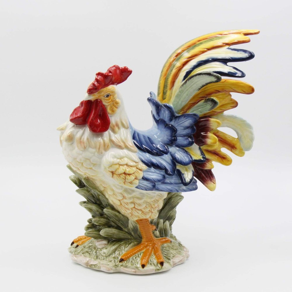 StealStreet SS-CG-31980 15.75" Porcelain Painted Colorful Rooster Bird Figurine Statue