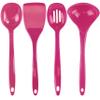Reston Lloyd 100% Melamine Kitchen Utensil Set, Non Scratching Ladle, Spoon, Slotted Spoon & Spatula, Easy To Hold, Set of 4, Magenta view 1