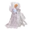 Kurt Adler CUL Fiber Optic LED Angel Christmas Treetop Figurine, 12-Inch, White and Silver view 2