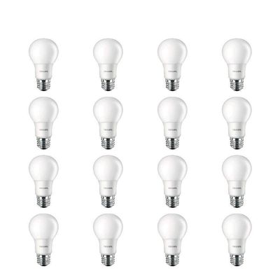 Philips LED Basic Frosted Non-Dimmable A19 Light Bulb - EyeComfort Technology - 800 Lumen - Soft White (2700K) - 10W=60W - E26 Base - Old Version - Indoor - 16-Pack