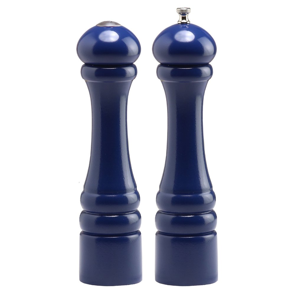 Chef Specialties 10 Inch Imperial Pepper Mill and Salt Shaker Set - Cobalt Blue