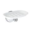 MODONA Porcelain Soap Dish - White Porcelain & Polished Chrome - Arora Series - 5 Year Warrantee view 1