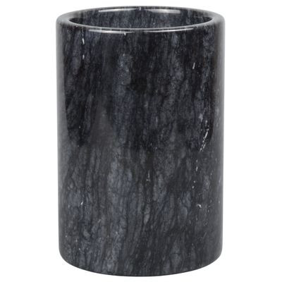 Creative Home Natural Black Marble Wine Cooler Champagne Chiller Kitchen Utensil Flatware Holder Organizer, 4-1/8" Diam. x 6" H