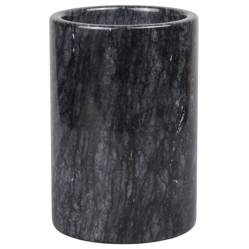 Creative Home Natural Black Marble Wine Cooler Champagne Chiller Kitchen Utensil Flatware Holder Organizer, 4-1/8" Diam. x 6" H
