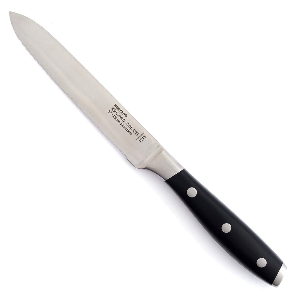 Norpro Stainless Steel 5-Inch Serrated Utility Tomato Knife