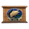 Bass Fish Wooden Cremation Urn, Large Size Memorial Urn with Custom Engraving view 2