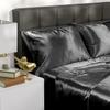 Baltic Linen Satin Luxury Sheet Set Cal King Black 4-Piece Set view 2