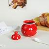 123Arts Ceramics Dot Sugar Salt Pepper Storage Jar Seasoning Pot with Lid And Spoon view 4