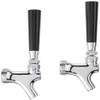Bev Rite Beer Faucet and 4-Inch Shank Kit with Black Handle (2 Pack), Chrome view 1