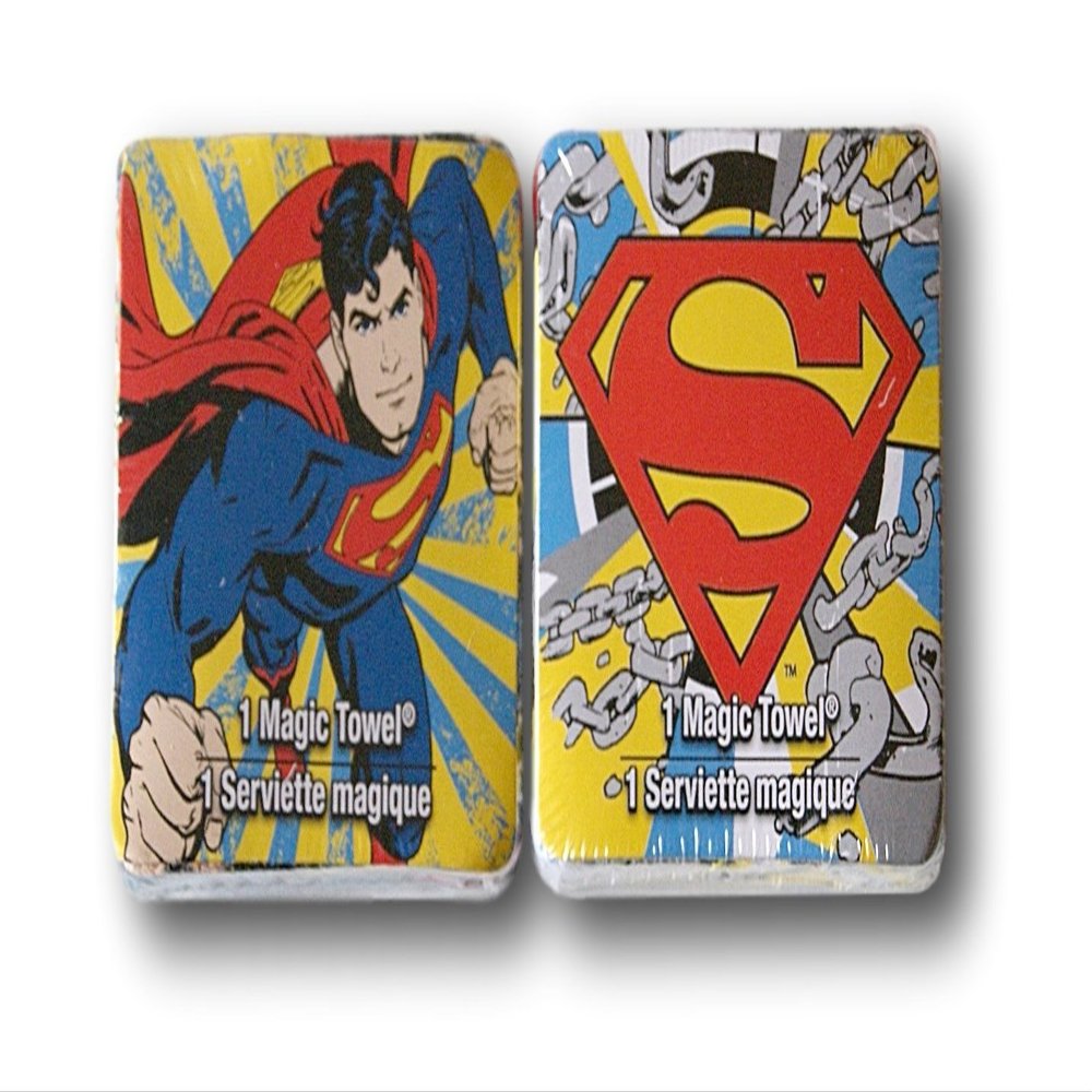 DC Comics Superman Magic Towel Washcloth Bundle - 2 Count